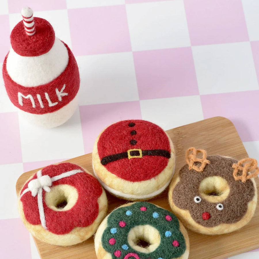 Magical Christmas Play Food Set, Santa's Milk and 4 Christmas Donuts