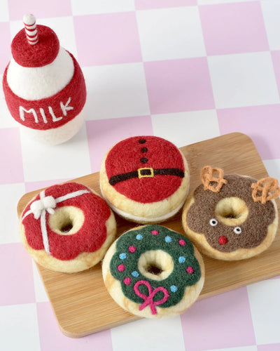 Pre-Order Magical Christmas Play Food Set - Santa's Milk and 4 Christmas Donuts (Ships in late October)