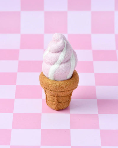 Pre-Order Felt Strawberry Soft Serve Ice Cream (Ships in late October)