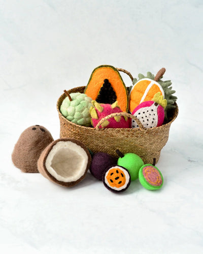 Pre-Order Felt Tropical Fruits Play Food Set (Set of 11 pieces) (Ships in mid-October)