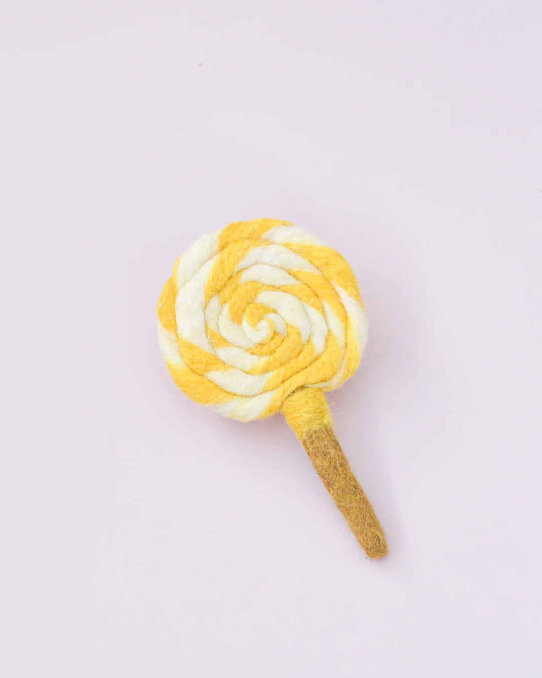 Sale Felt Yellow and White Swirl Lollipop