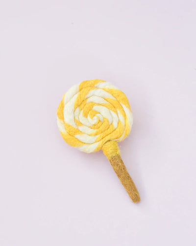 Felt Yellow and White Swirl Lollipop (Copy)