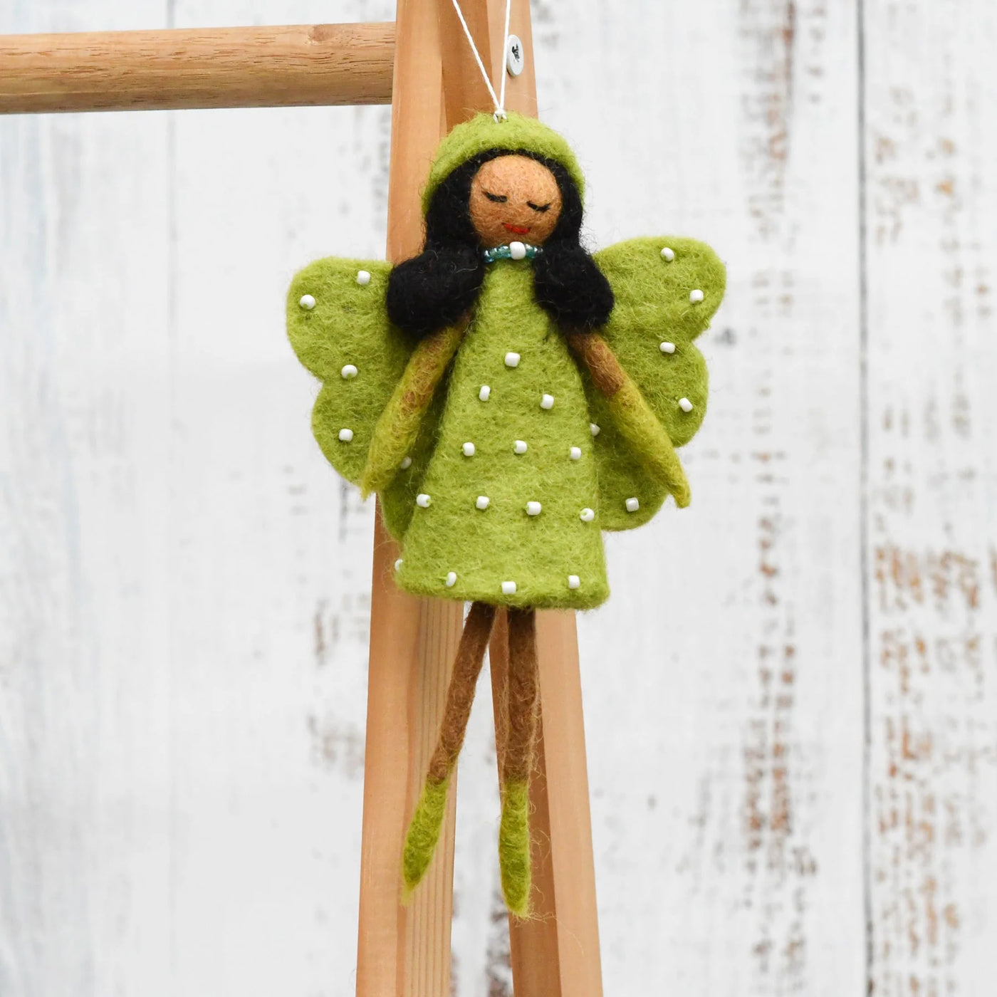 Felt Angel Fairy, Lime Green Dress (Ships in 1 Week)