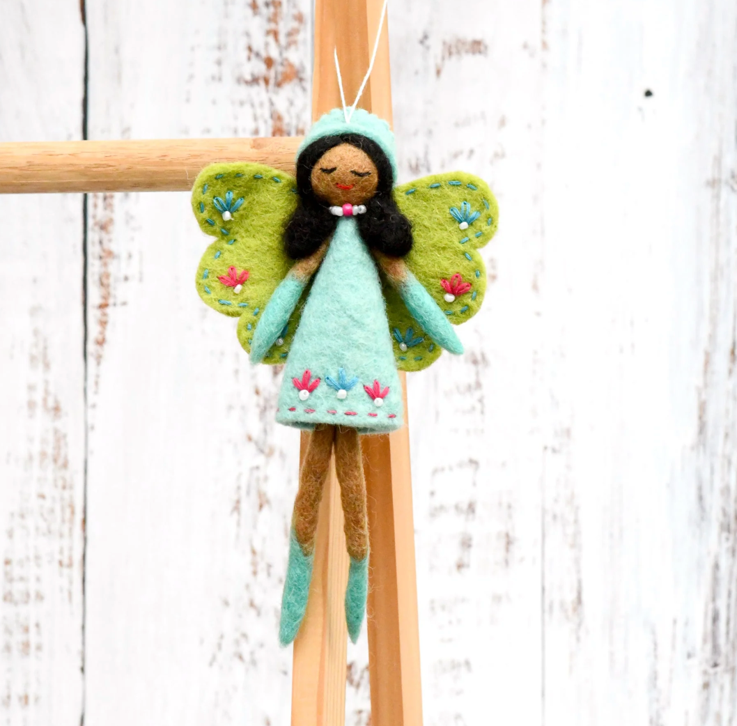 Felt Angel Fairy, Turquoise Dress (Ships in 1 Week)