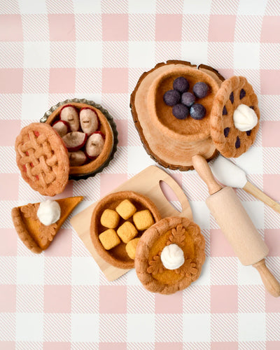 Pre-Order Felt Apple Pie Play Food Set (Ships late October)