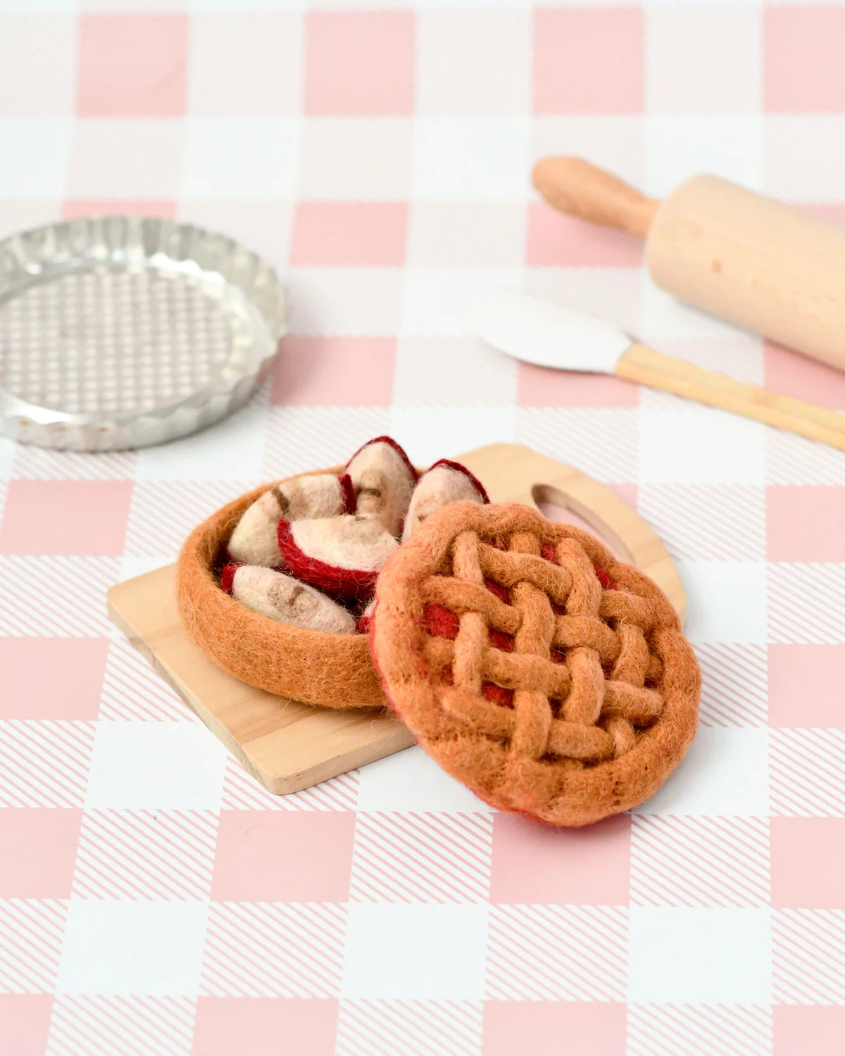 Pre-Order Felt Apple Pie Play Food Set (Ships late October)