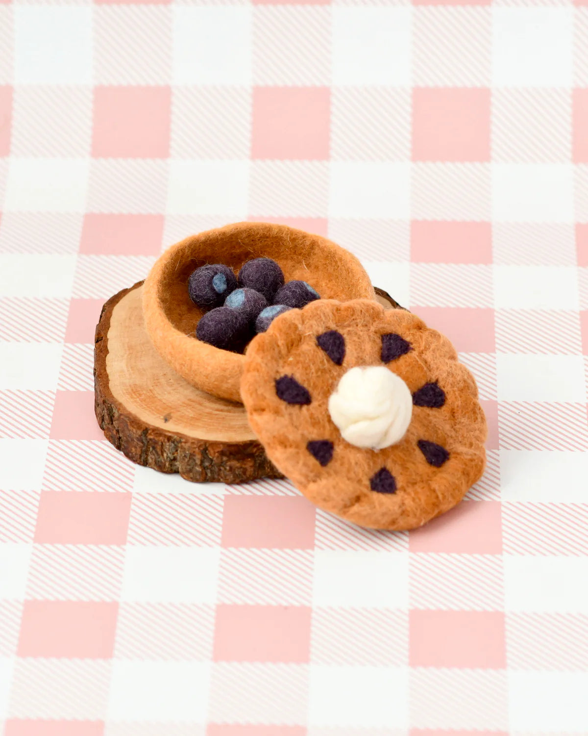 Felt Blueberry Pie Play Food Set