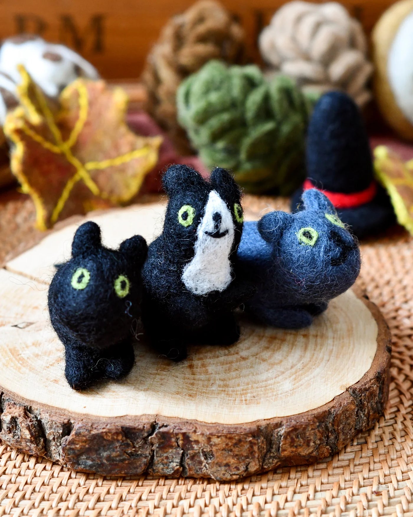 Felt Cats, Set of 3