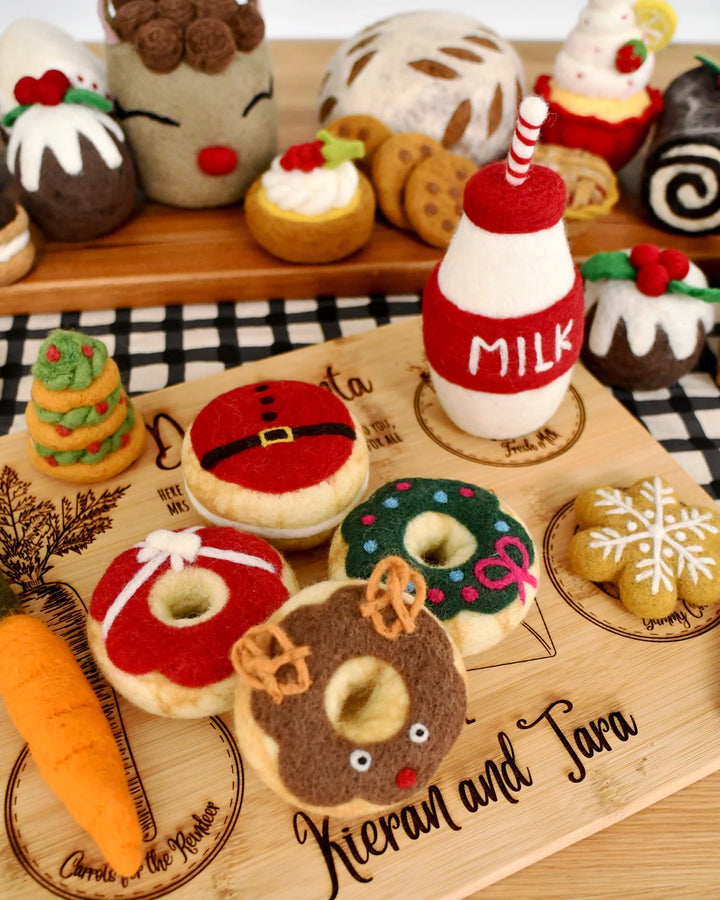 Felt Christmas Donut, Red Santa&