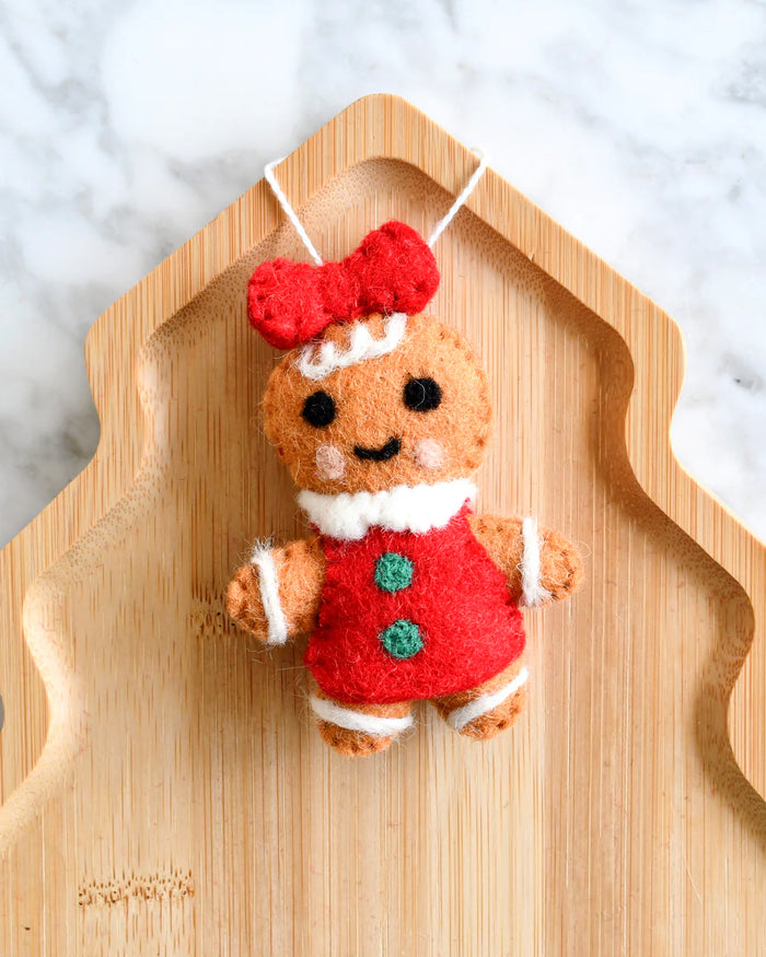 Felt Christmas Gingerbread Girl Ornament