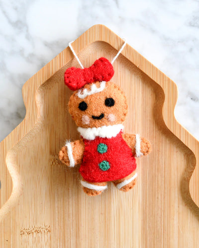 Pre-Order Felt Christmas Gingerbread Girl Ornament