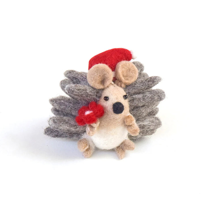 Sale Felt Christmas Hedgehog with Flower