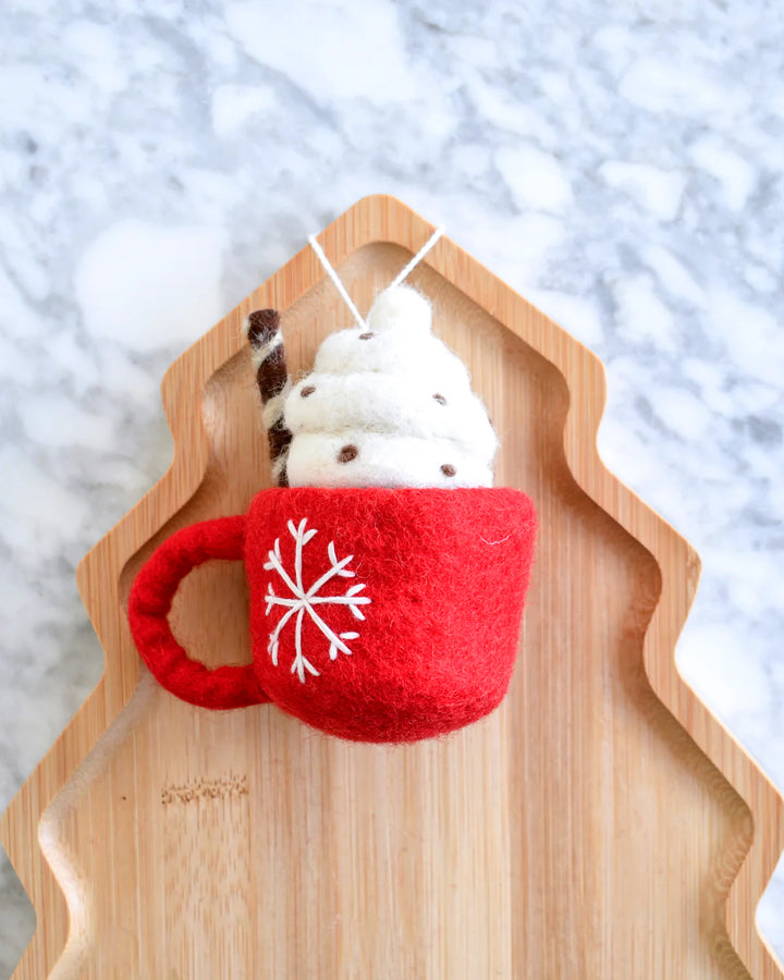 Sale Felt Christmas Hot Chocolate Mug Ornament