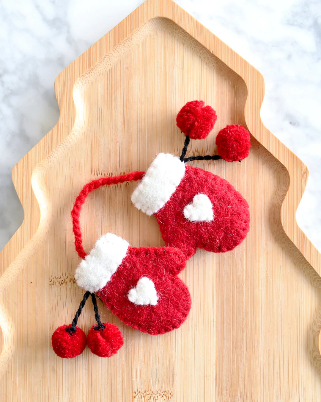 Felt Christmas Mittens Ornament