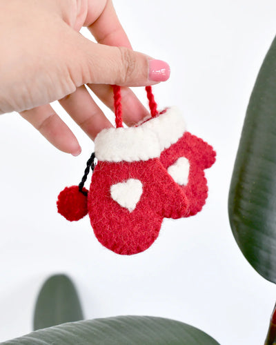 Pre-Order Felt Christmas Mittens Ornament