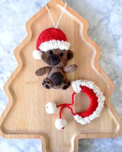 Pre-Order Felt Christmas Teddy Bear Ornament
