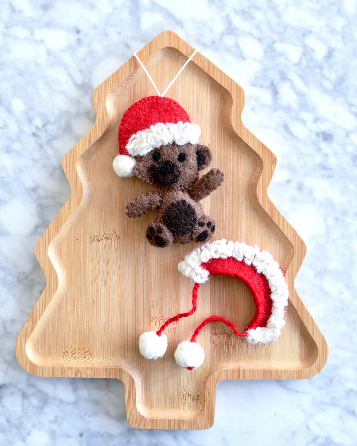 Sale Felt Christmas Teddy Bear Ornament