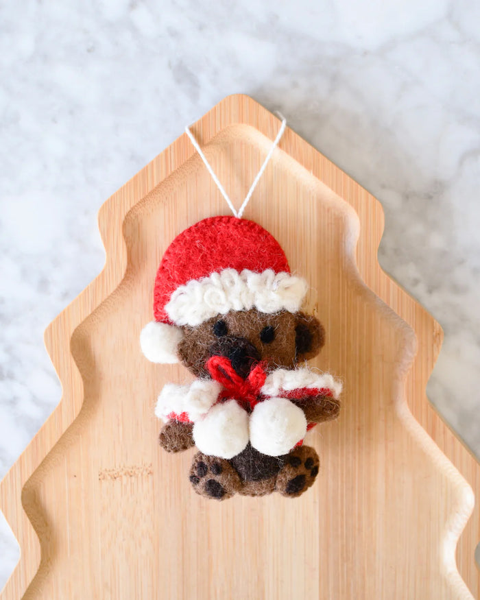 Sale Felt Christmas Teddy Bear Ornament