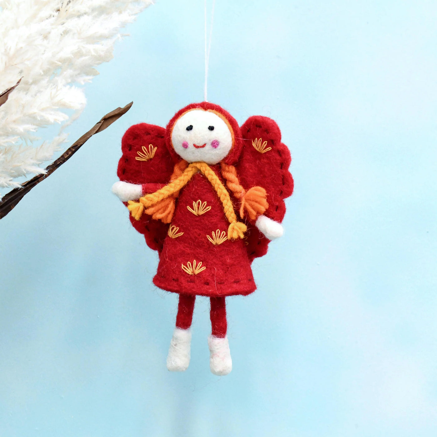 Felt Flower Fairy, Red Dress (Ships in 1 Week)