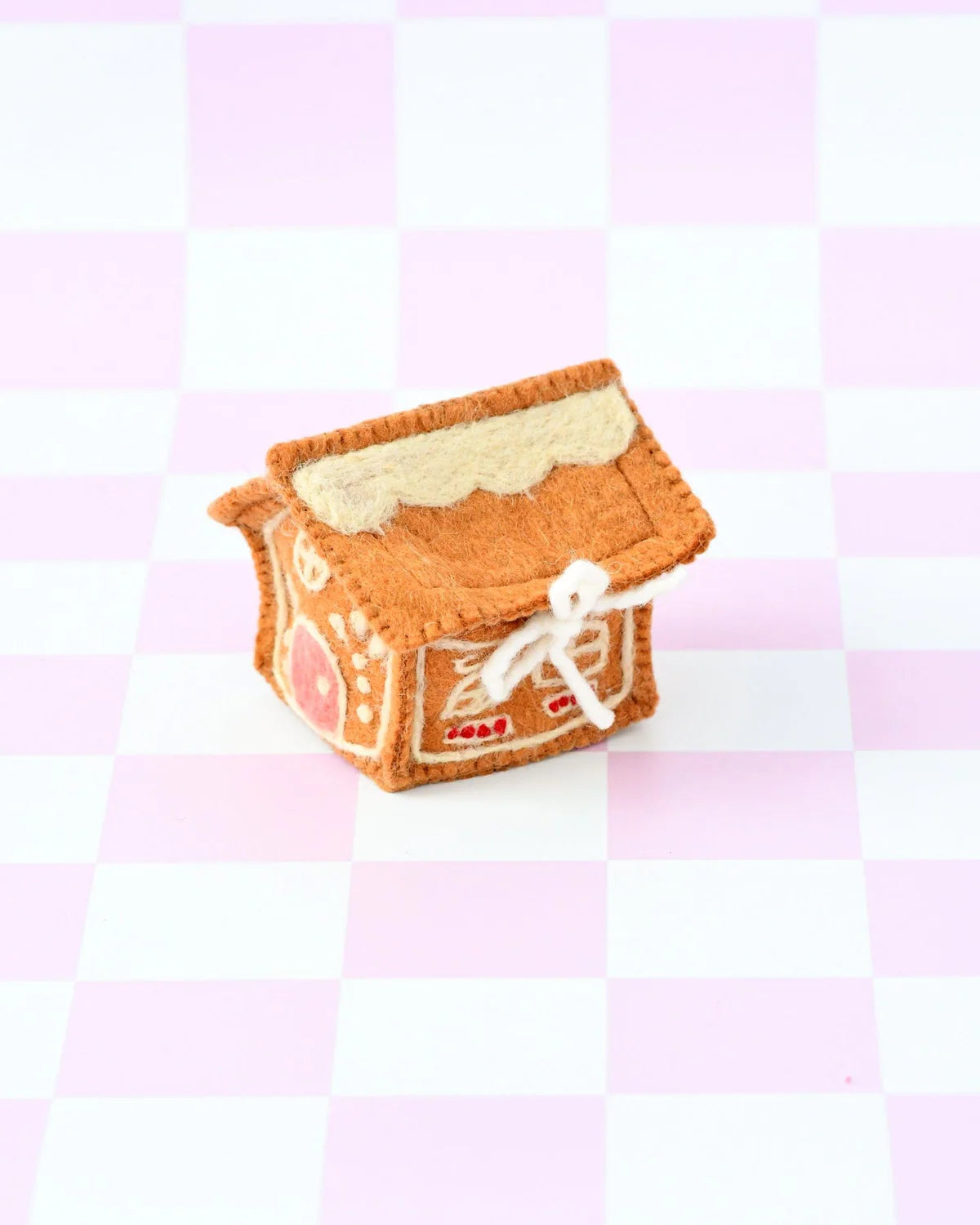 Felt Gingerbread House, Pink Door