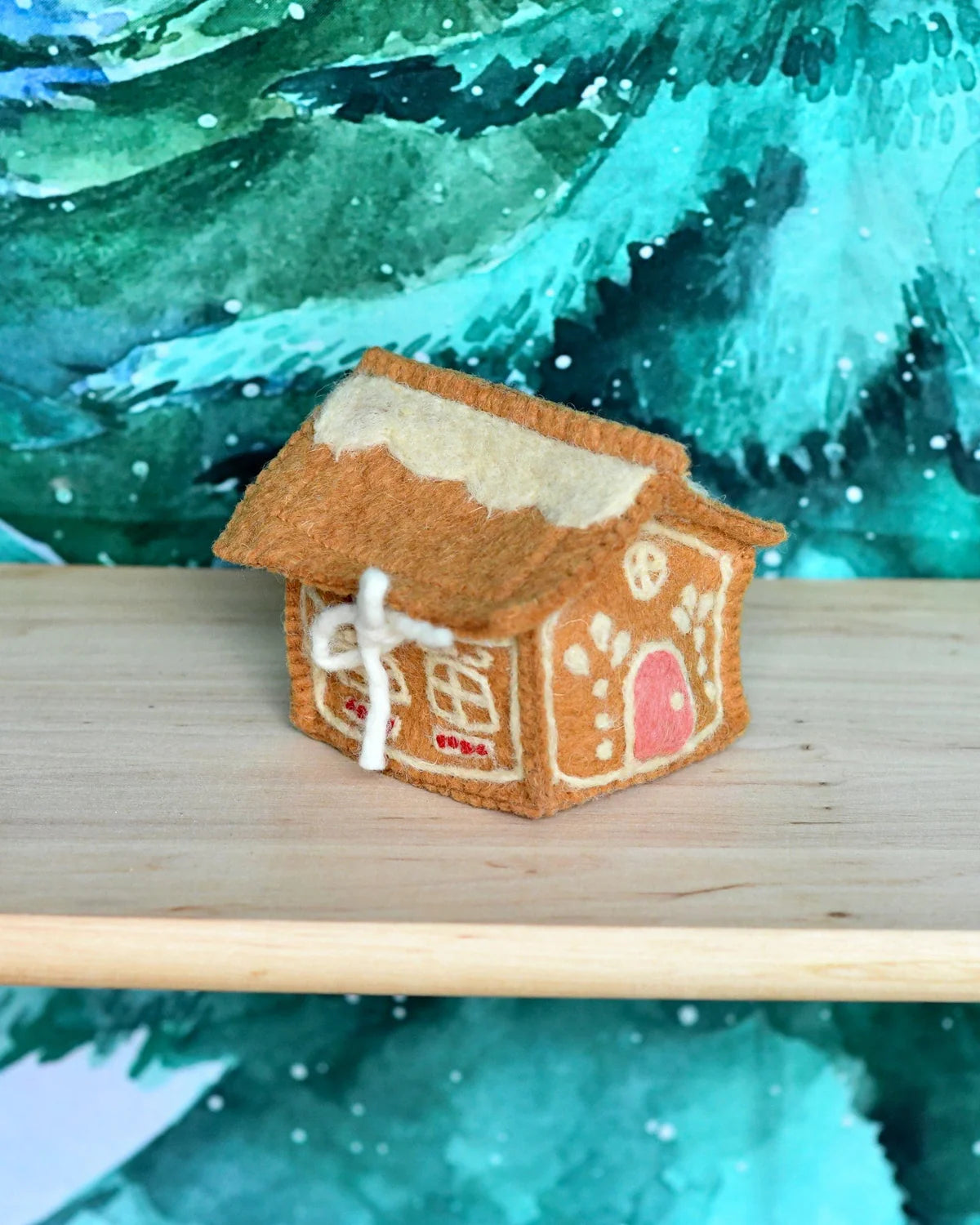 Felt Gingerbread House, Pink Door