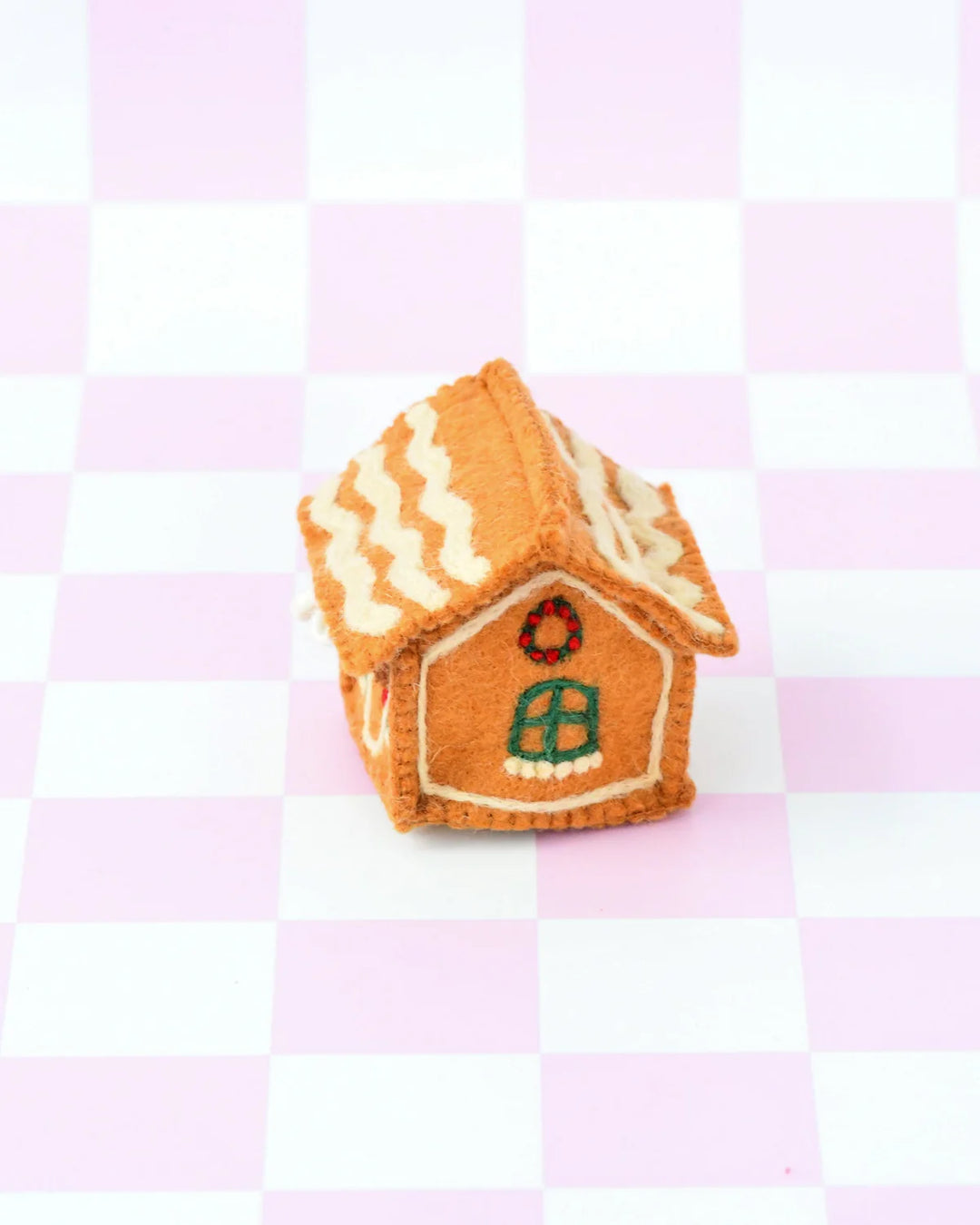 Sale Felt Gingerbread House, Green Windows