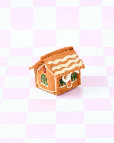 Felt Gingerbread House, Green Windows