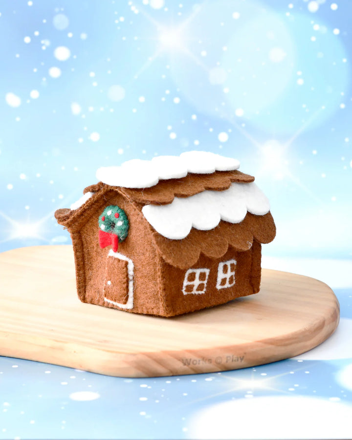 Sale Felt Gingerbread House, Green Wreath