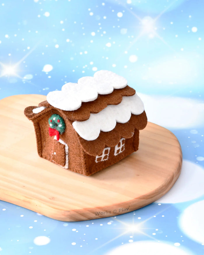 Sale Felt Gingerbread House, Green Wreath