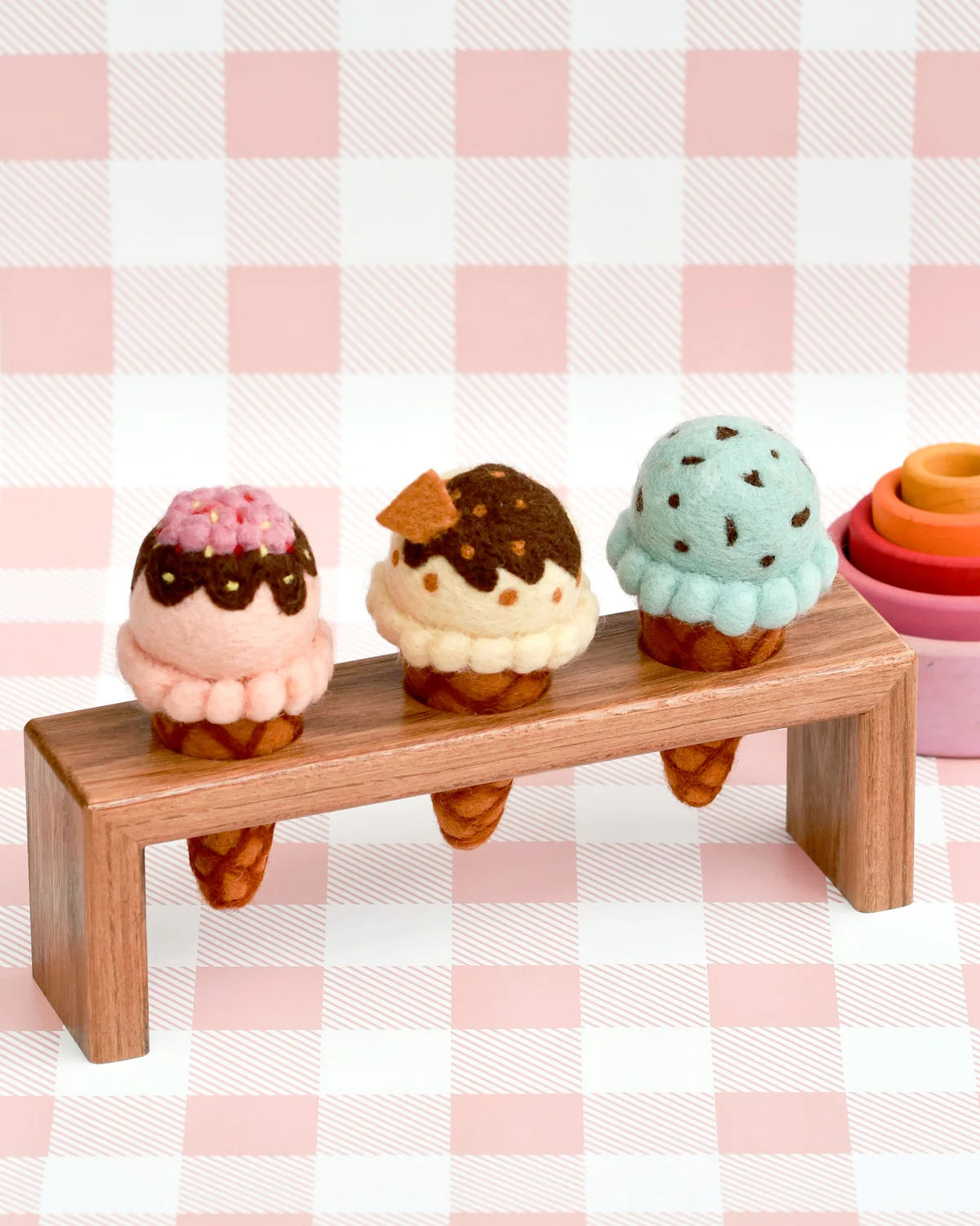 Pre-Order Felt Ice Cream Cone Holder (Ships in late October)