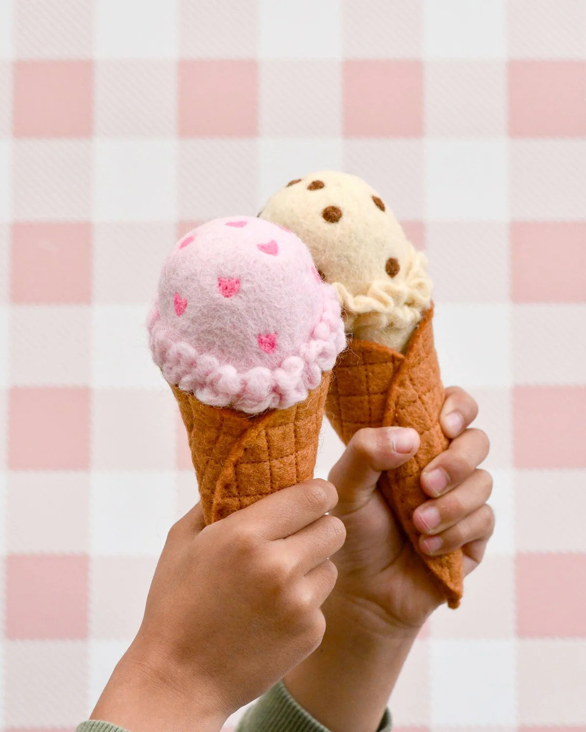 Pre-Order Felt Ice Cream Set, Waffle Cones and 9 Ice Cream Scoops (Ships in mid-November)