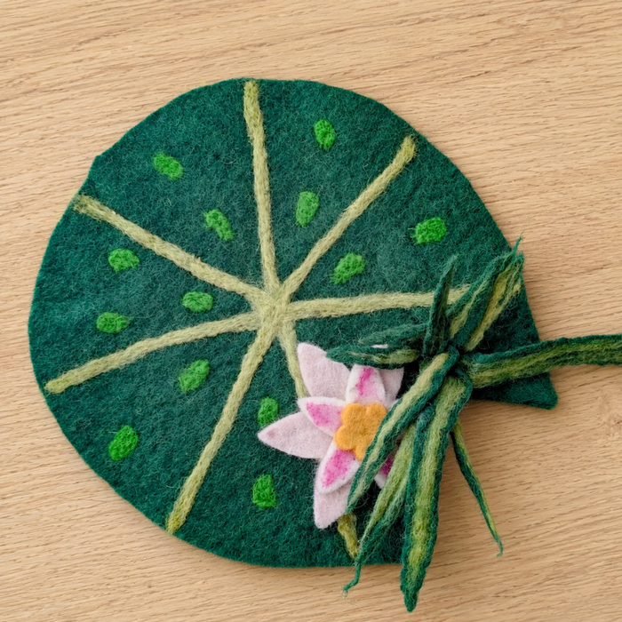 Felt lily leaf for small-world pond play and sensory scenes