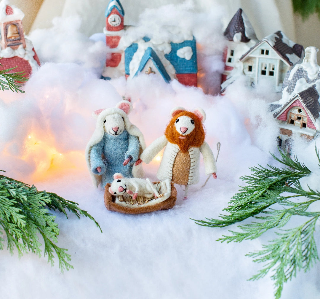 Mouse Nativity Felt Nativity Mice Family Set – My Toy Wagon