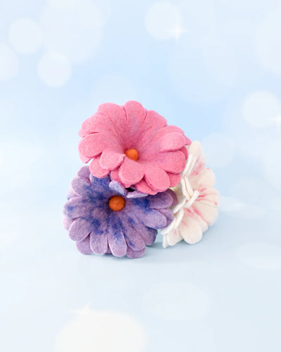 Felt Pastel Flowers Set of 3