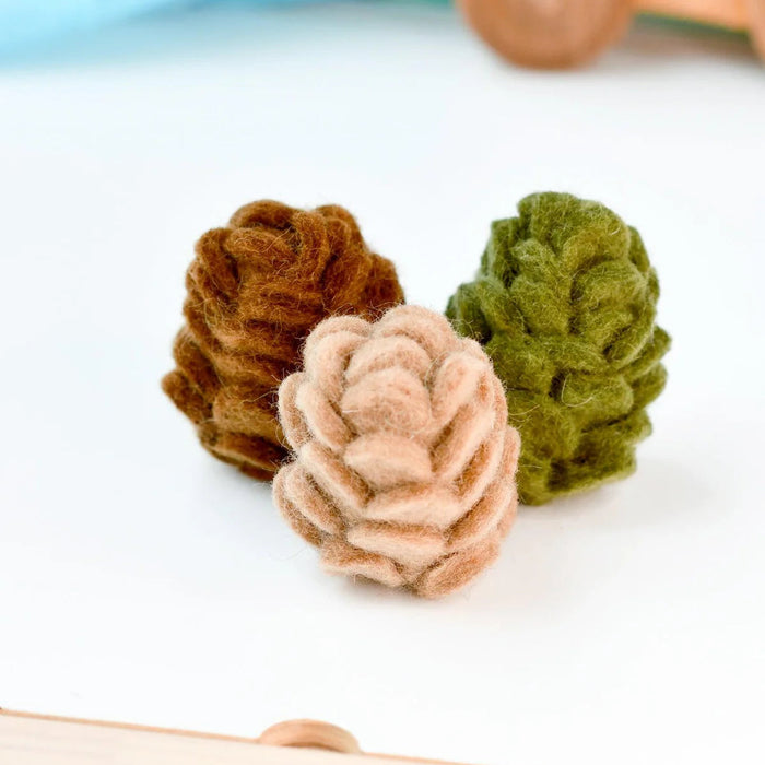 Felt Pinecones, Set of 3