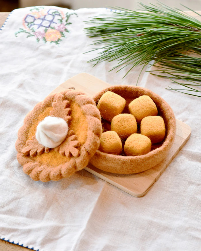 Sale Felt Pumpkin Pie Play Food Set