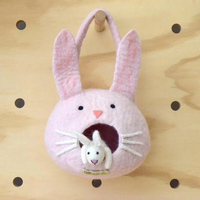 Sale Felt Rabbit House Bag with Rabbit Toy