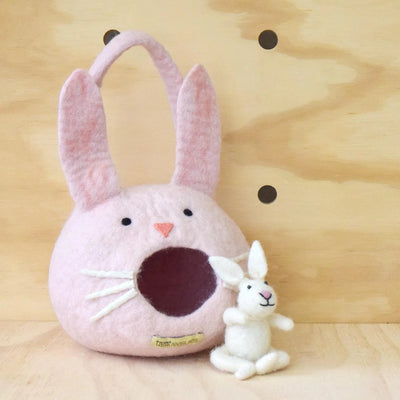 Sale Felt Rabbit House Bag with Rabbit Toy