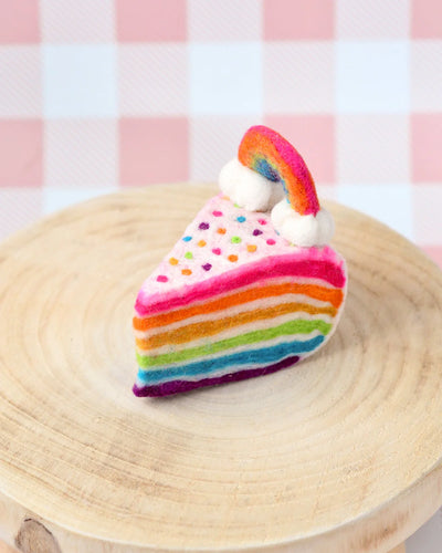 Felt Rainbow Cake Slice