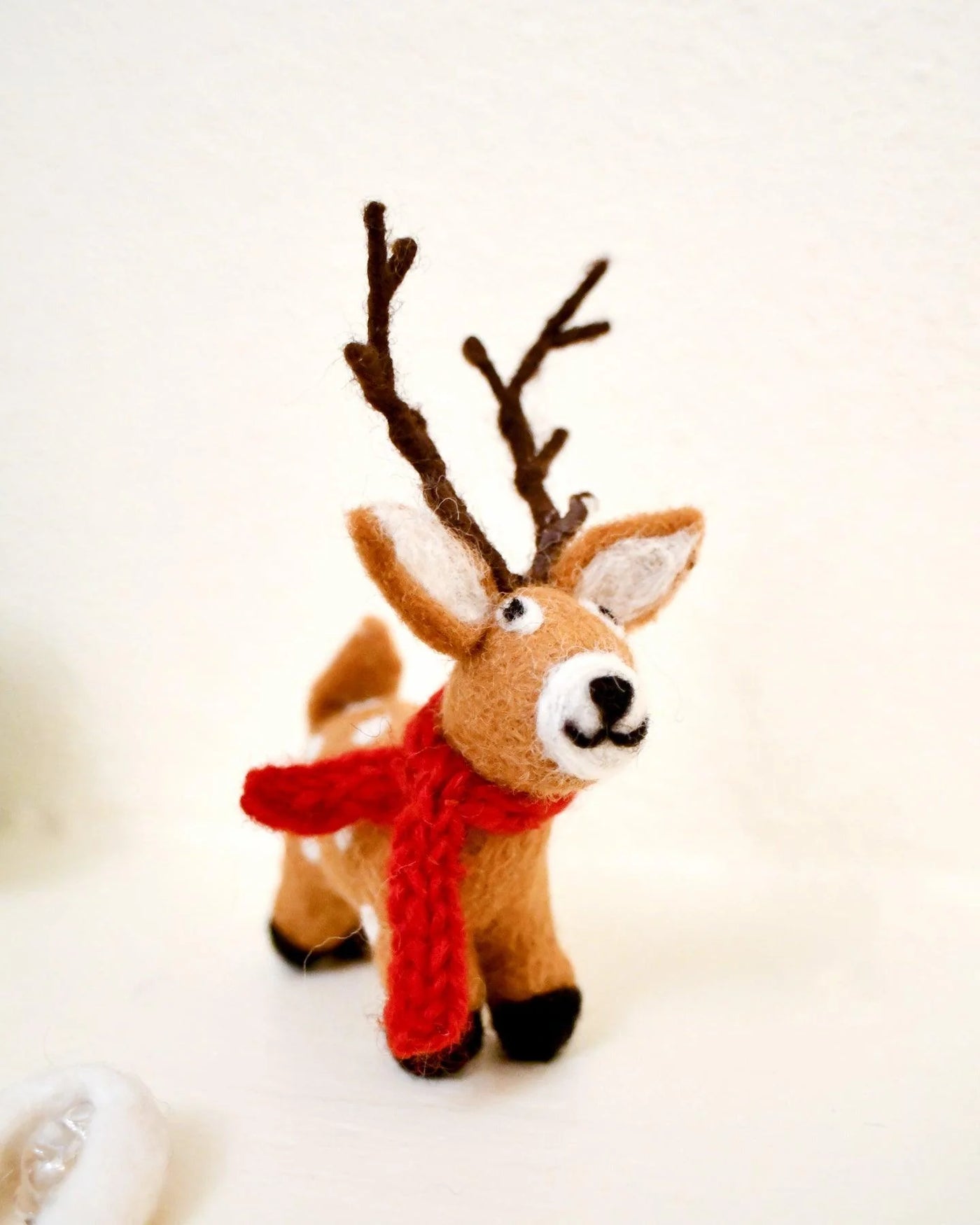 Pre-Order Felt Reindeer with Red Scarf Toy (Ships late October)