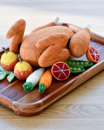 Pre-Order Felt Roast Turkey Play Food Set (Ships in early November)