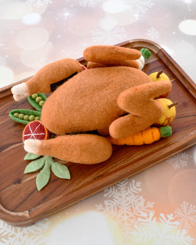 Pre-Order Felt Roast Turkey Play Food Set (Ships in early November)