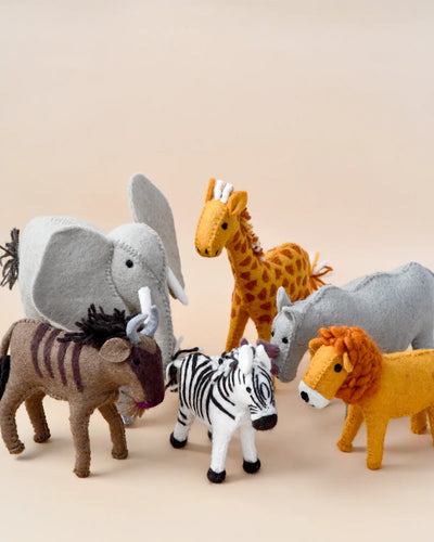 Felt Safari Animal Toys, Set of 6