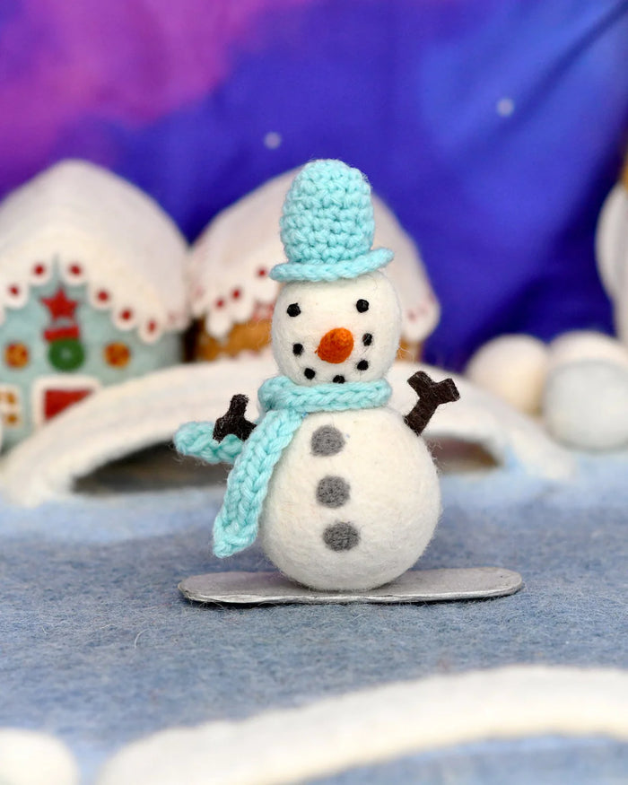 Sale Felt Snowman on Snowboard Ornament