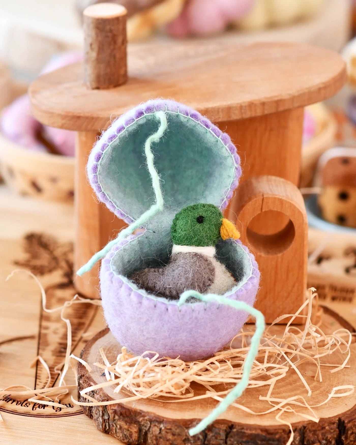 Pre-Order Felt Surprise Egg with Mallard Duck Inside (Ships in late January)