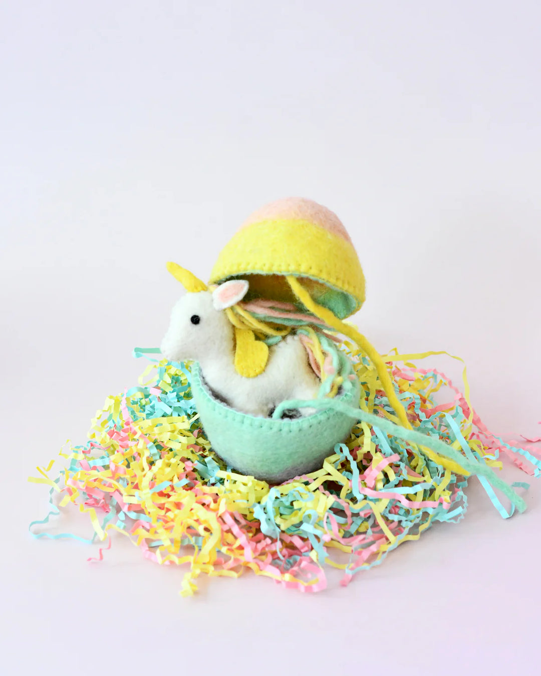Felt Surprise Egg with Rainbow Unicorn Inside