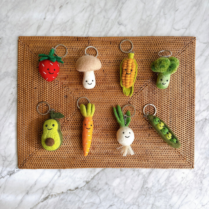 Felt Veggie Keychain - Strawberry