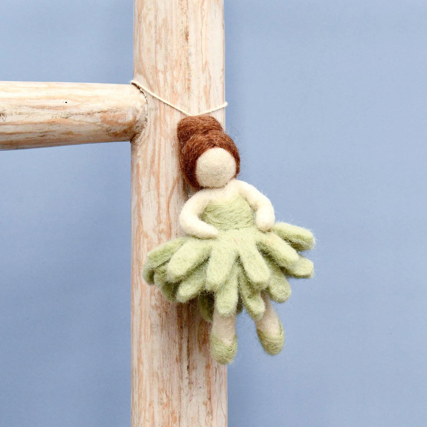 Felt Waldorf Pocket Doll - Sage Green Dress (Ships in 1 Week)