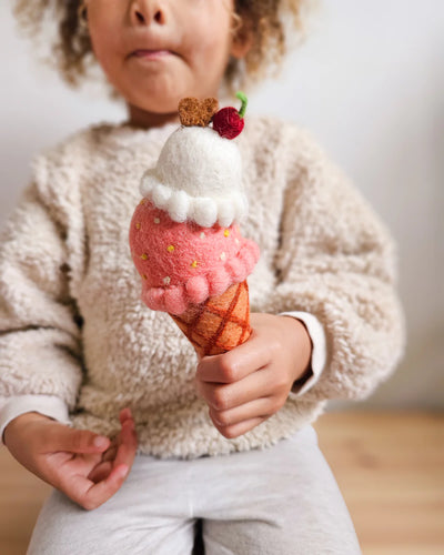 Felt Watermelon and Coconut Sorbet Ice Cream, 2 Scoops