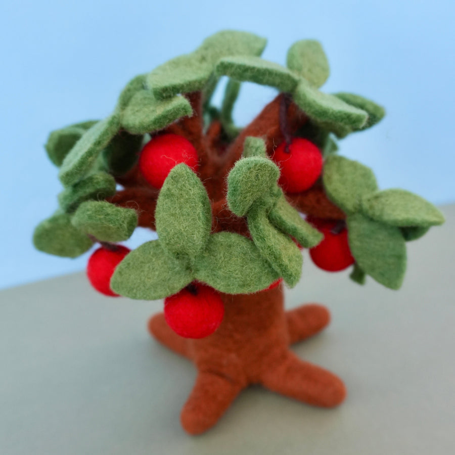 Felt Apple Tree, hand-felted from New Zealand wool felt.
